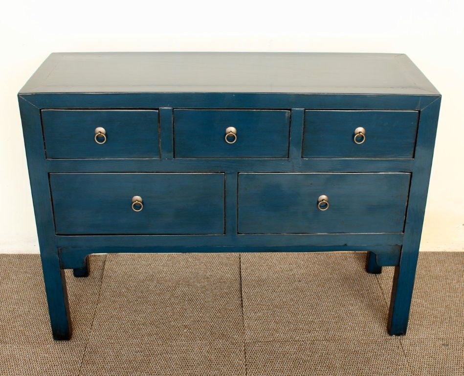 Navy Blue 5 Drawer Buffet